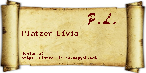 Platzer Lívia névjegykártya